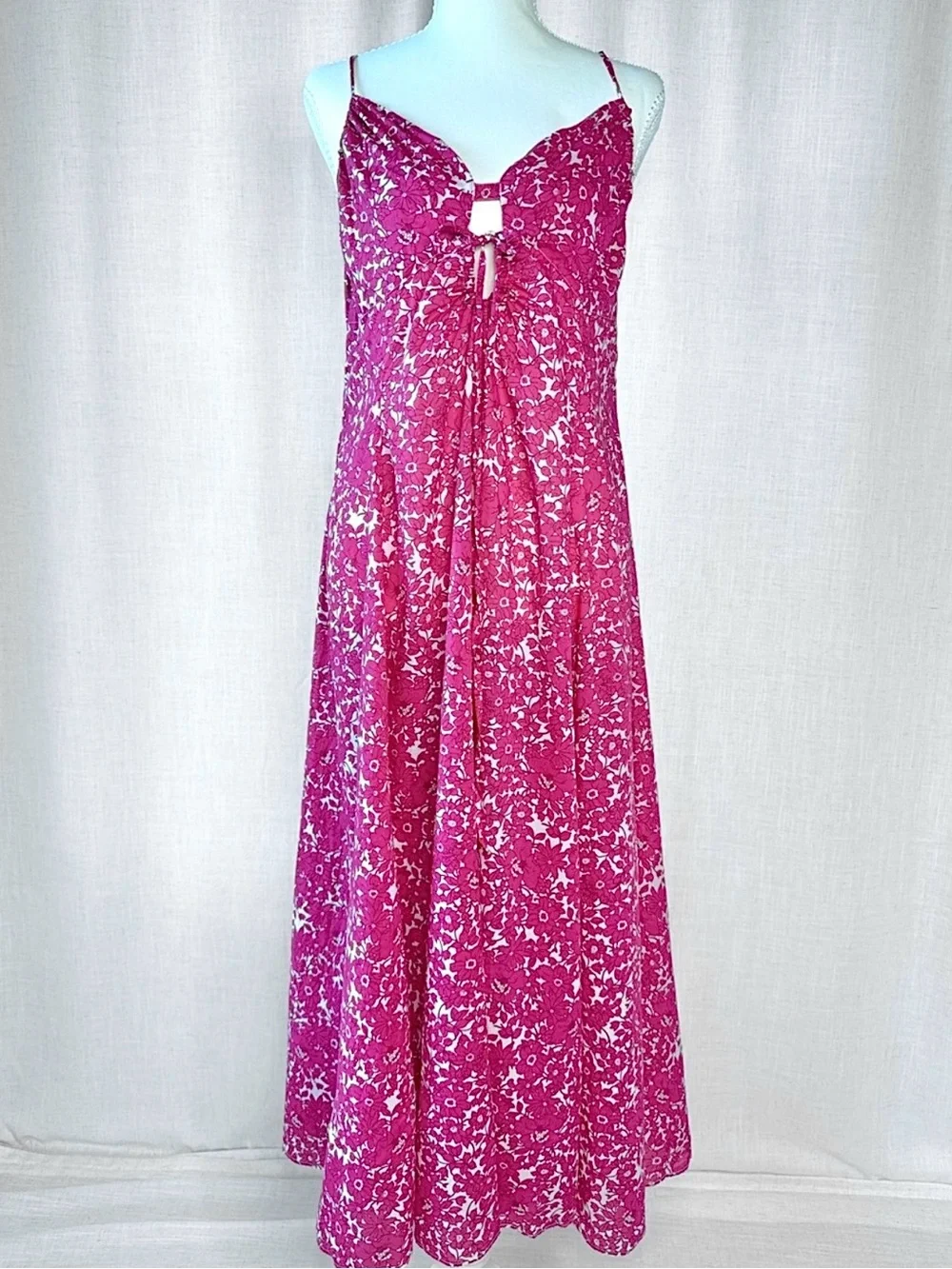 J.Crew Cotton Voile Keyhole Cover-Up Maxi Dress Blushing Meadow Festival Pink M